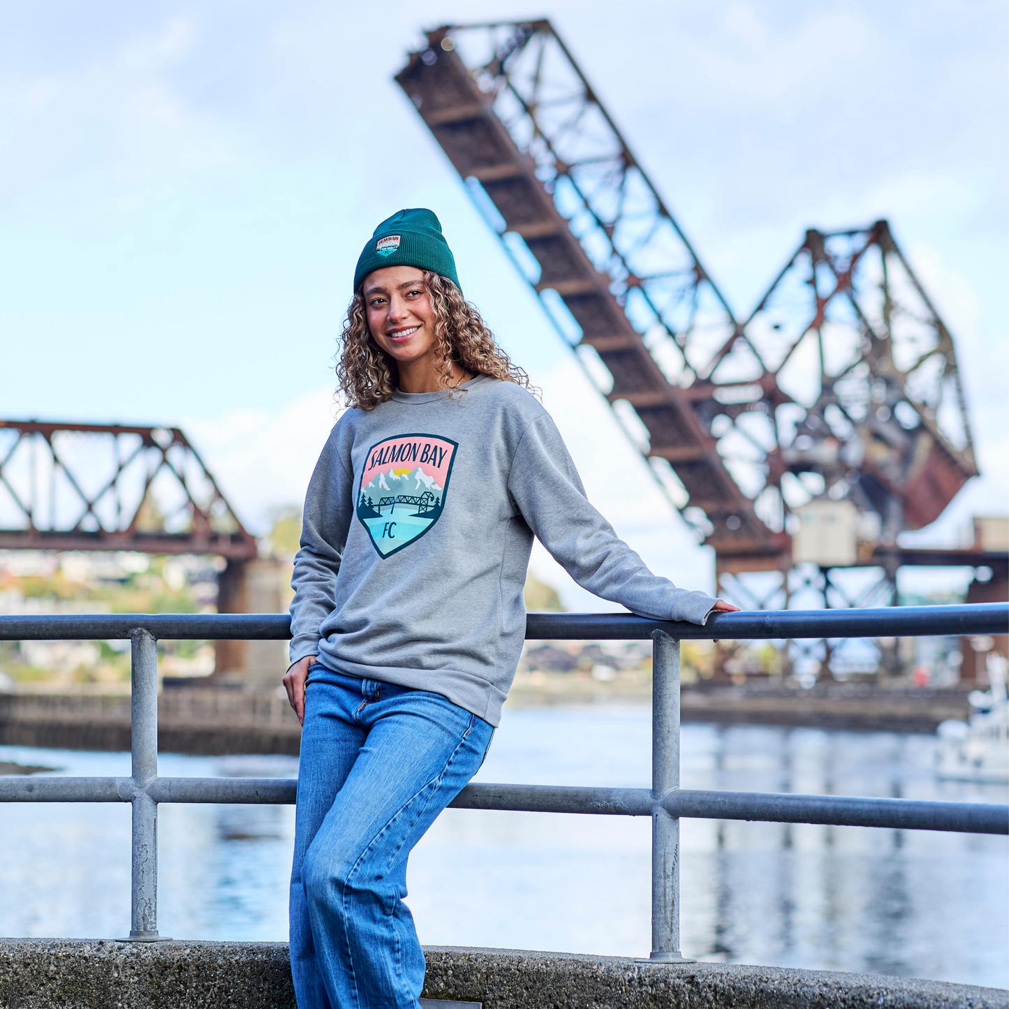 Salmon Bay FC Crest Grey Crewneck