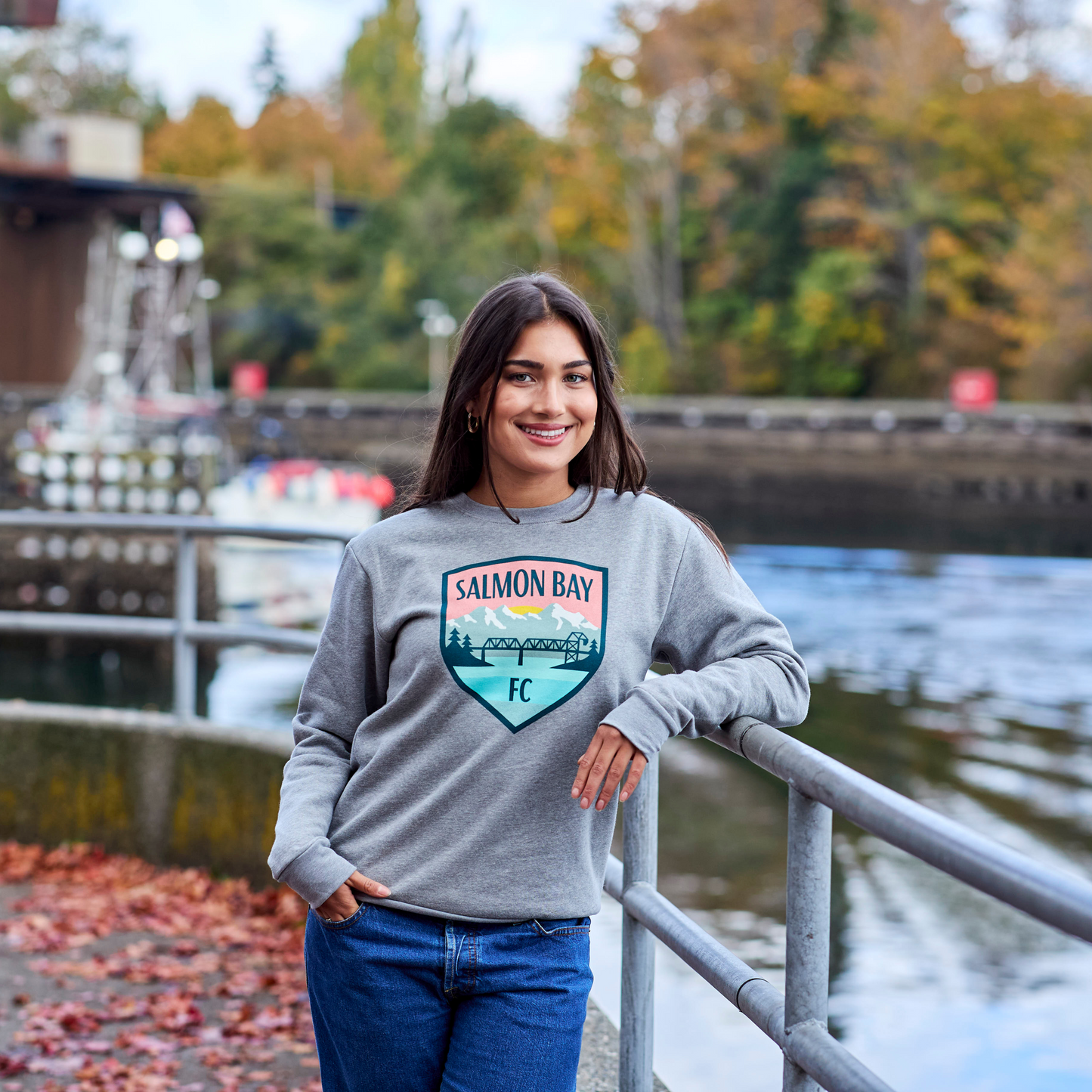 Salmon Bay FC Crest Grey Crewneck