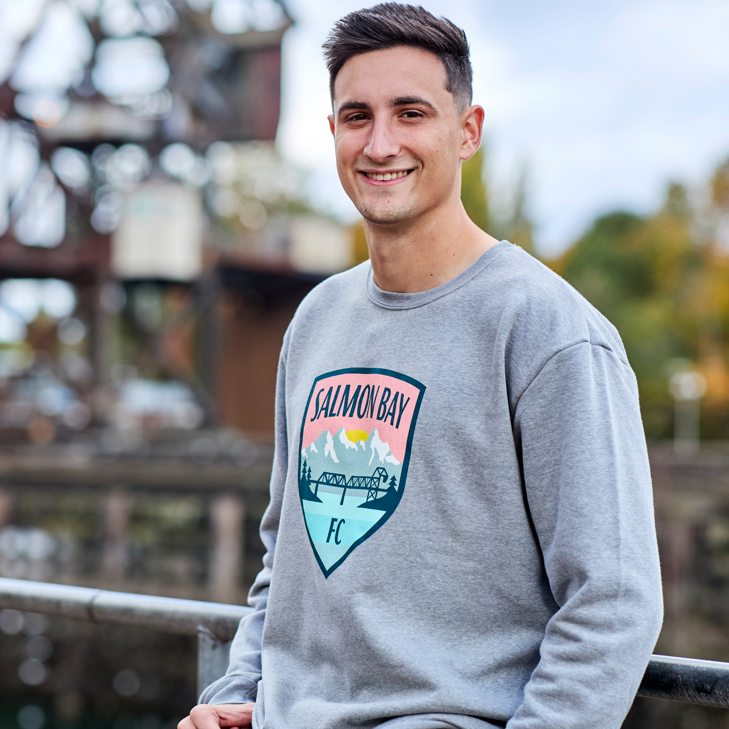 Salmon Bay FC Crest Grey Crewneck