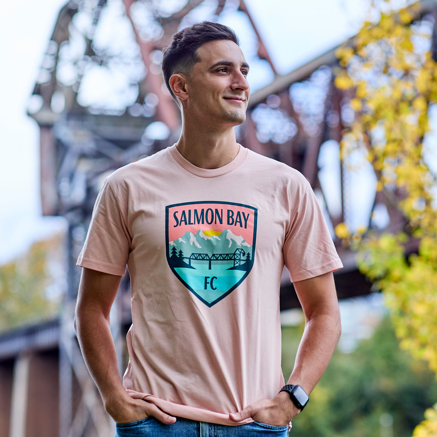 Salmon Bay FC Crest Salmon T-shirt