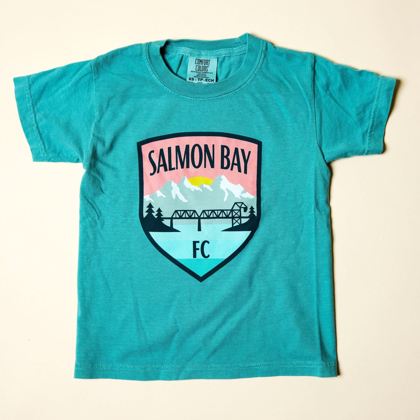 Salmon Bay FC Crest Teal Youth T-Shirt